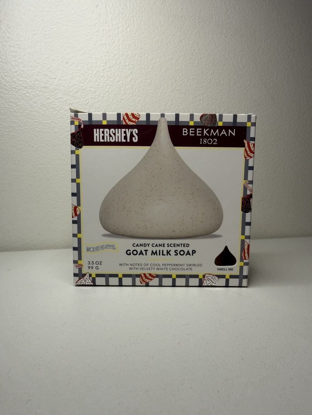Beekman 1802 Candy Cane Scented Goat Milk Soap Kiss Shape 3.5oz Hershey Gift NEW